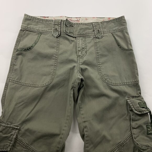Abercrombie Olive Cotton Distressed Cargo Pant 10 - Picture 2 of 6